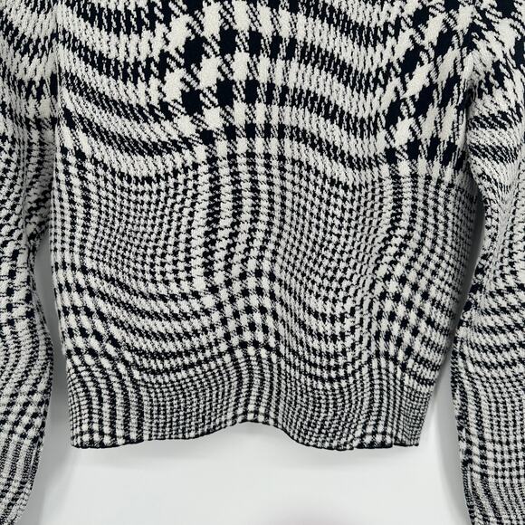 Burberry Warped Houndstooth Jacquard Sweater Check Turtleneck Wool Blend Knit - Picture 12 of 16